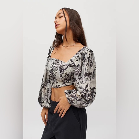 Urban Outfitters Maddie Cropped Bustier Top Medium - Picture 3 of 9